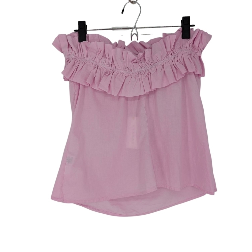Stark X Let's Party Poplin Top 100% Cotton Pink Mist Large NWT - Picture 3 of 7